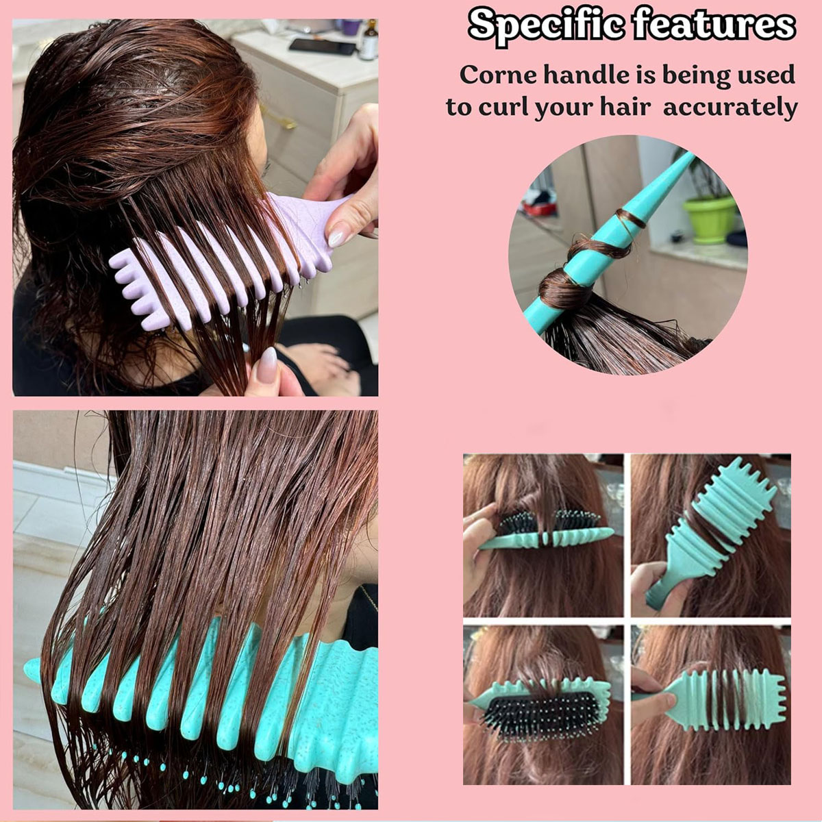 1PC Salon Styling Krullend Haar Styling Borstel Krul Haarborstel voor Kammen en Vormgeven Mannen en vrouwen Krullen verminderen Trekken Gereedschap
