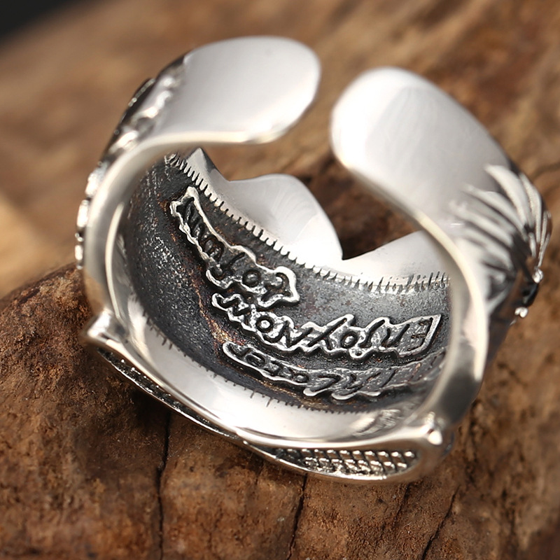 Anillo Retro de dos caras Joker para hombre, Color plateado, Punk, gótico, ajustable, Rock, hecho a mano, Hiphop, accesorios de joyería Unisex,