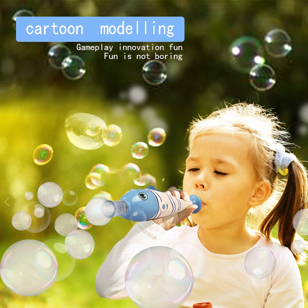 Vis Vormige Bubble Machine Roze/Blauw Handheld Vloeibare Zeep Blow Bubbels Speelgoed Voor Kids 220x55x55mm