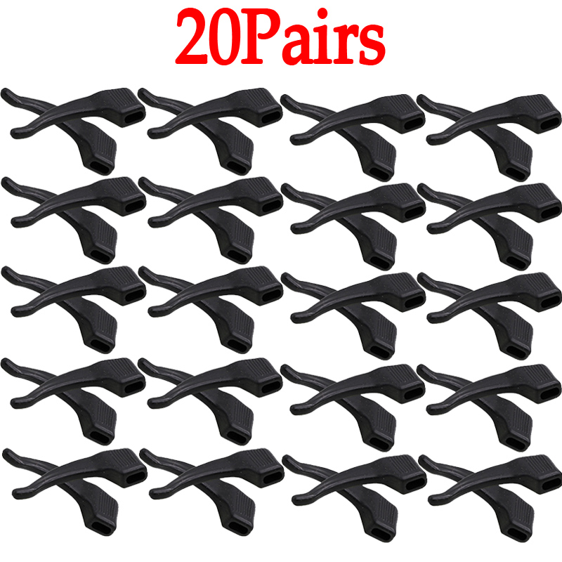40 Stuks Siliconen Anti-slip Oorhaken Houder voor Bril Zwart/Transparant Elastische Brillen Retainer Houders Brillen accessoires: Rood