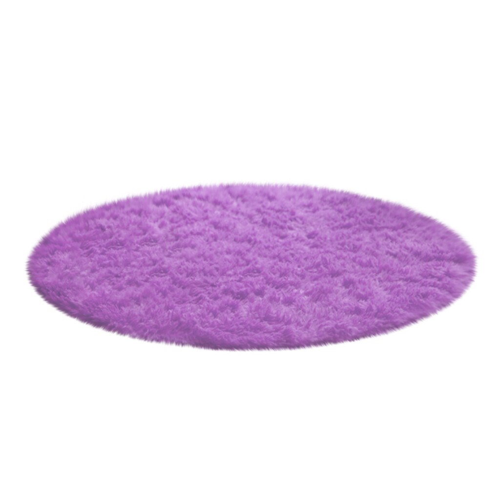 Computer Chair Upholstery Area Rug mats Fluffy Round Alfombra for Living Room Faux Fur Carpet Kids Bedroom Plush Shaggy: J