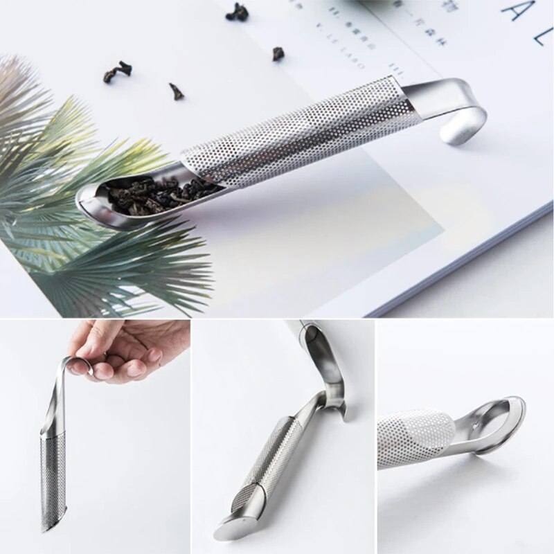 Stainless Steel Tea Diffuser 1/2pcs Strainer Stick Pipe Mesh Tea Filter Loose Leaf Strainers Tea Scoops Teaware