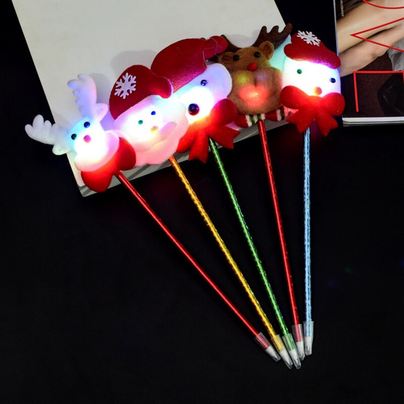 1PCS Christmas series small object LED toy Street stall Headband brooch christmas hat glasses glowing dice ornament: Glowing pen