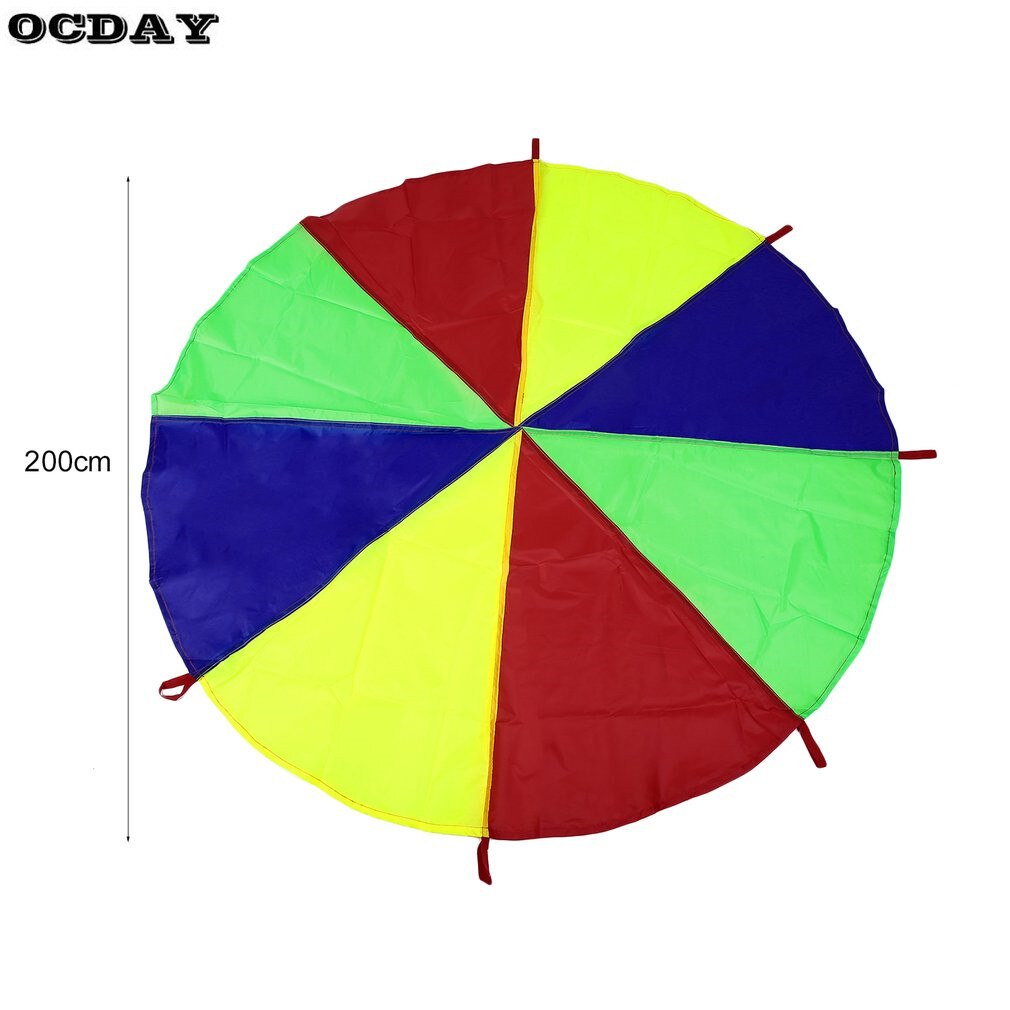 Caldo! Tenda giocattolo per Bambini I Bambini Giocano Arcobaleno Paracadute 8 Maniglie Divertimento tutto'aria Aperta e sport Gioco di Esercizio Dello sport Giocattolo per Infanzia per Bambini