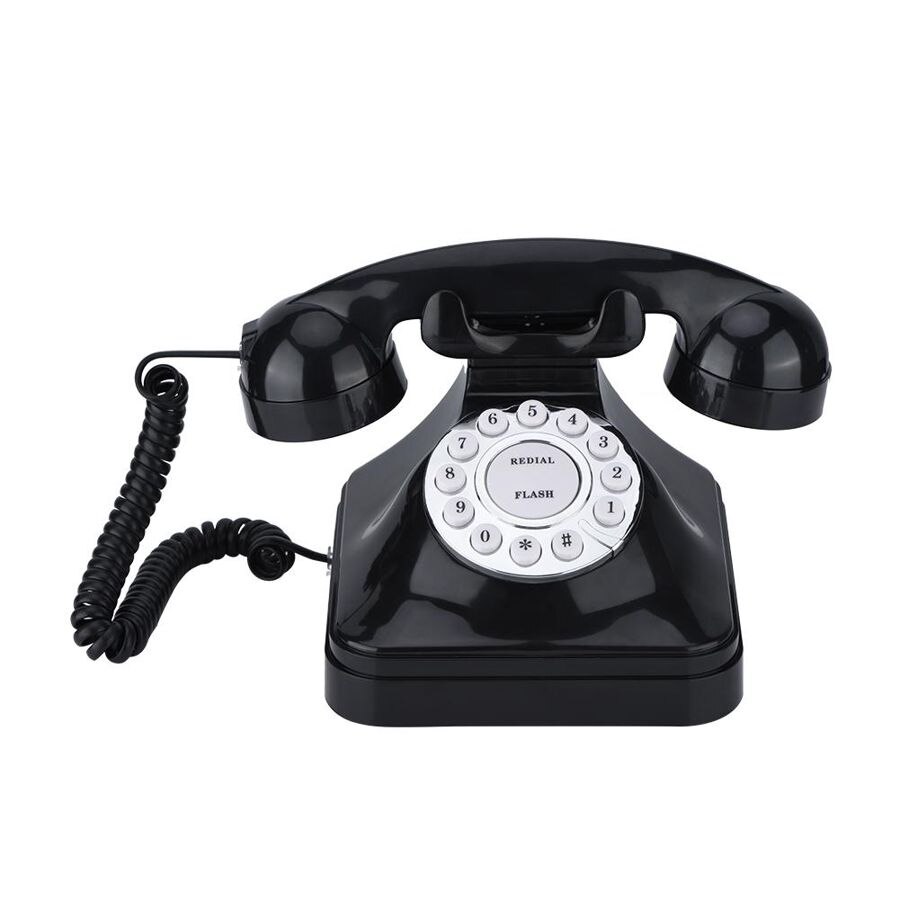 WX-3011 Retro Vintage Telephone Black Multi-Function Plastic Number Storage Home Office Telephone Wired Fixed Landline Phone