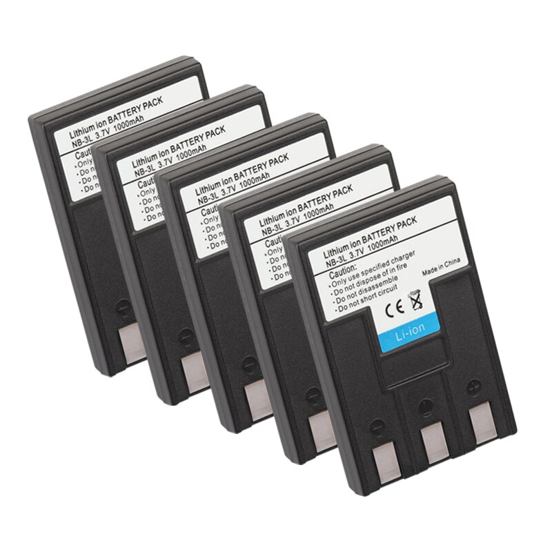 Nb -3l nb3l nb 3l kamera batteri for canon ixus iis  sd110 ixy  i2 i5 s700 750 700 is iis  sd20 pc1060 pc1114 110.1000 mah batterier: 5 batterier