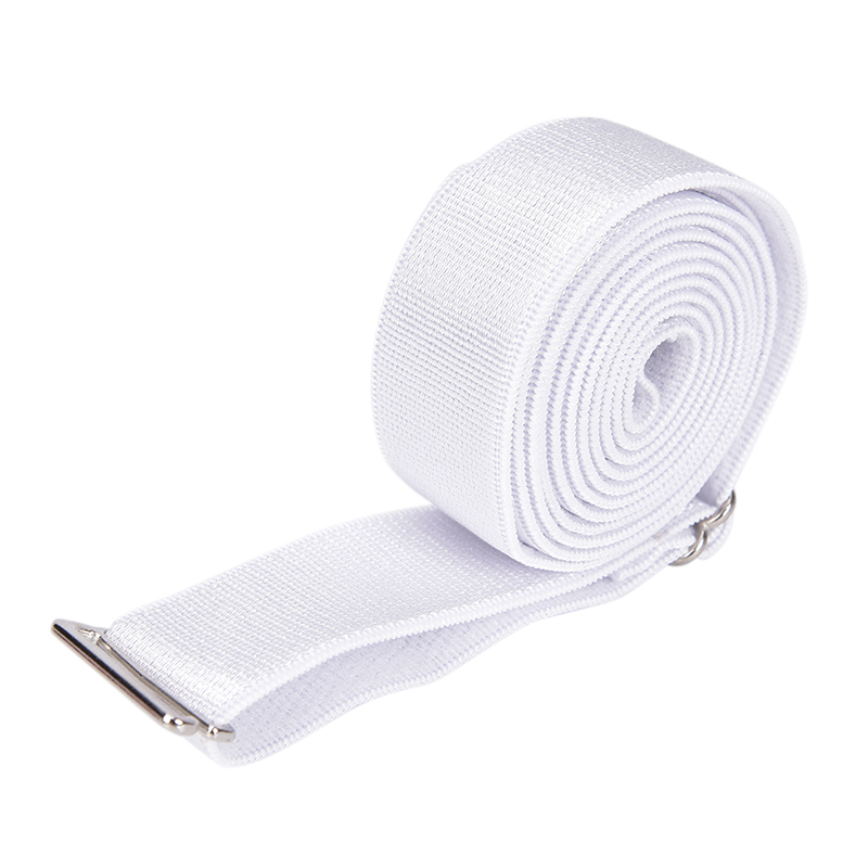 Verstelbare Mannen Vrouwen Shirt Verblijf Anti-rimpel Elastische Singels Bevestiging Riem: WHITE