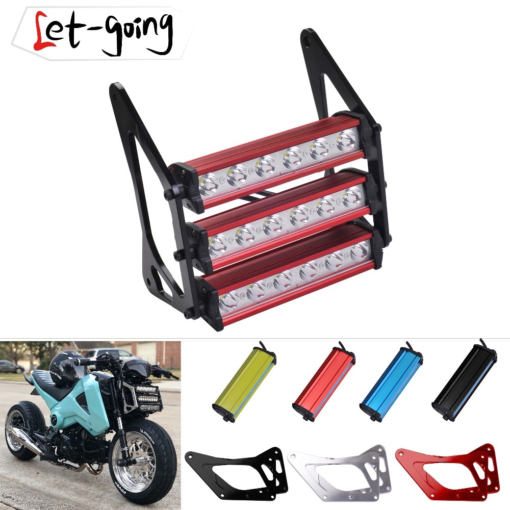 Moto Retro CG Led Motorcycle Front Fork Bracket MSX125 Headlight Universal for Honda Grom MSX125 125SF Fog Lamp Light