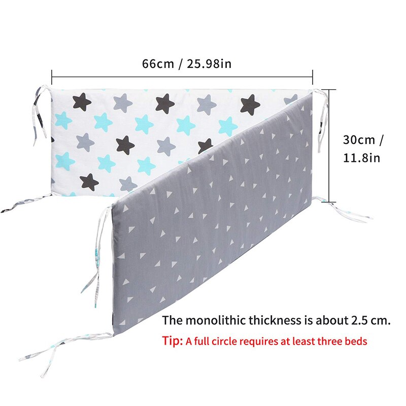 Baby Nursery Nordic Stars Baby Bed Thicken Bumper One-piece Crib Around Cushion Cot Protector Pillows Newborns Room Decor