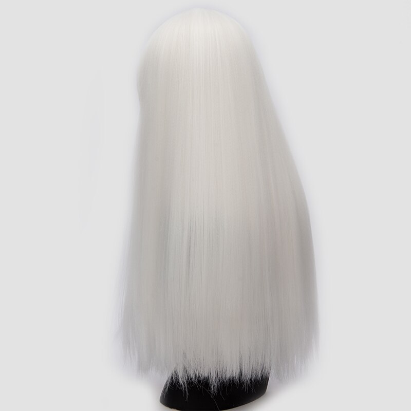 MSIWIGS pelucas Rojas largas con flequillo recto, pelo sintético Natural de fibra resistente al calor, peluca de Cosplay femenina Blanca, Púrpura, verde marrón: Blanco