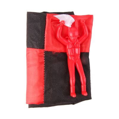 Hand Throwing Mini Soldier Parachute Funny Toy Kid Outdoor Game Educational Toy Fly Parachute Sport for Children Toy: red