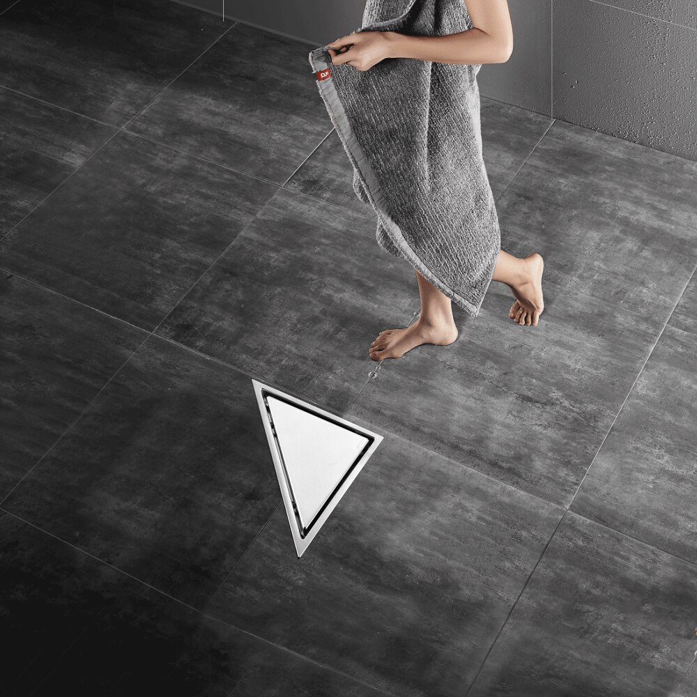 Verborgen Soort Driehoek Tegel Insert Floor Afval Roosters Douche Drain 304 Rvs Balkon Bad Corner Deodorant Afvoerputje