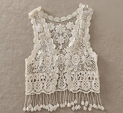 Toddler Kid Baby Girl Crochet Lace Hollow T-shirt Top Vest Tassel Waistcoat