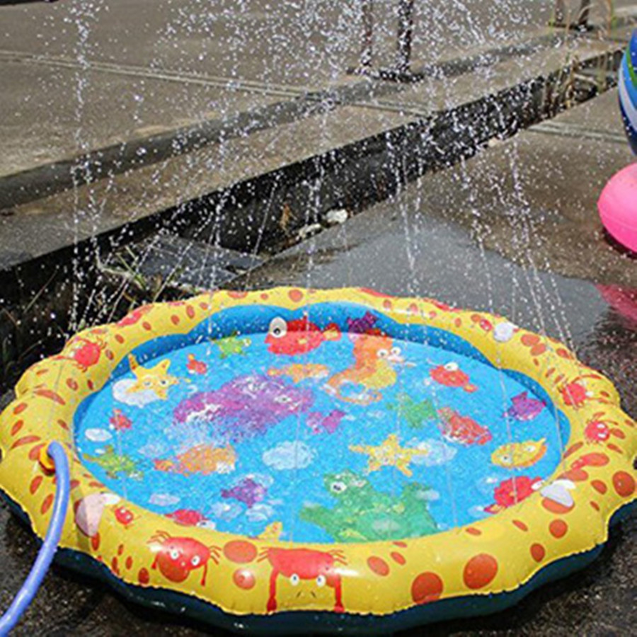 Kesäuima-allas vauvan kahluu lasten ruiskutus hauska uima-allas ulkona ruisku ja roiskevesisuihkumatto pelata peliä sprinklerimatto jäähdytystyyny