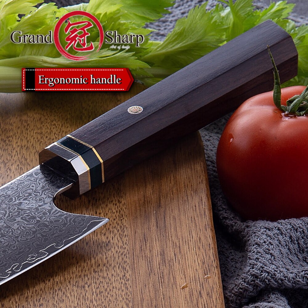 Japanese Kitchen Knife VG10 Damascus Stainless Steel 67 Layers Kiritsuke Blade Ebony Handle Chef Cooking Slicing Tool Premium