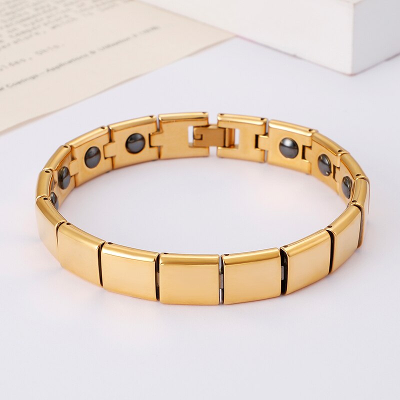 210*11mm 6 Colors High Polish Stainless Steel Magnetite Healthy Bracelet For Men