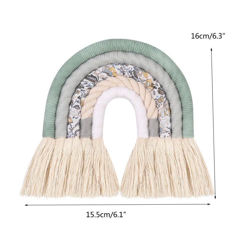 4 lager macrame regnbåge väggdekor för sovrum barnkammare baby barn rum färgglada gobeläng rep vävd tofs vägghängande leksaker: 20- s