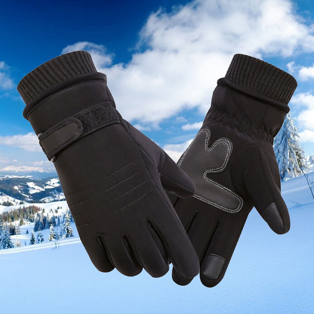 Men‘s Five-finger Polyester Gloves Keep Warm Driving Mittens Winter Warm Ski Snow Snowboard Gloves Men handschoenen guantes