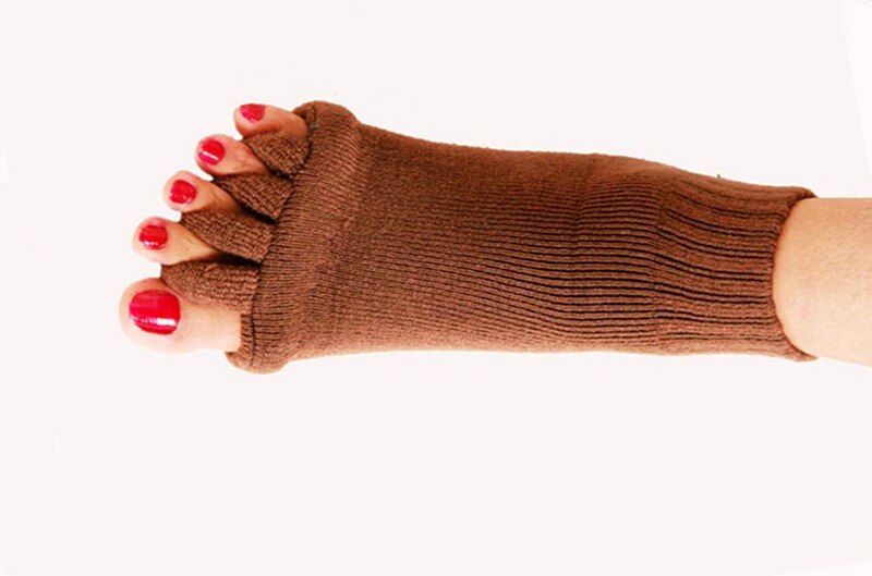 Cykelstrumpor femtå strumpa ortos separatorer för tårna bunion corrector ortopedisk hallux valgus korrigering hållning: Brun