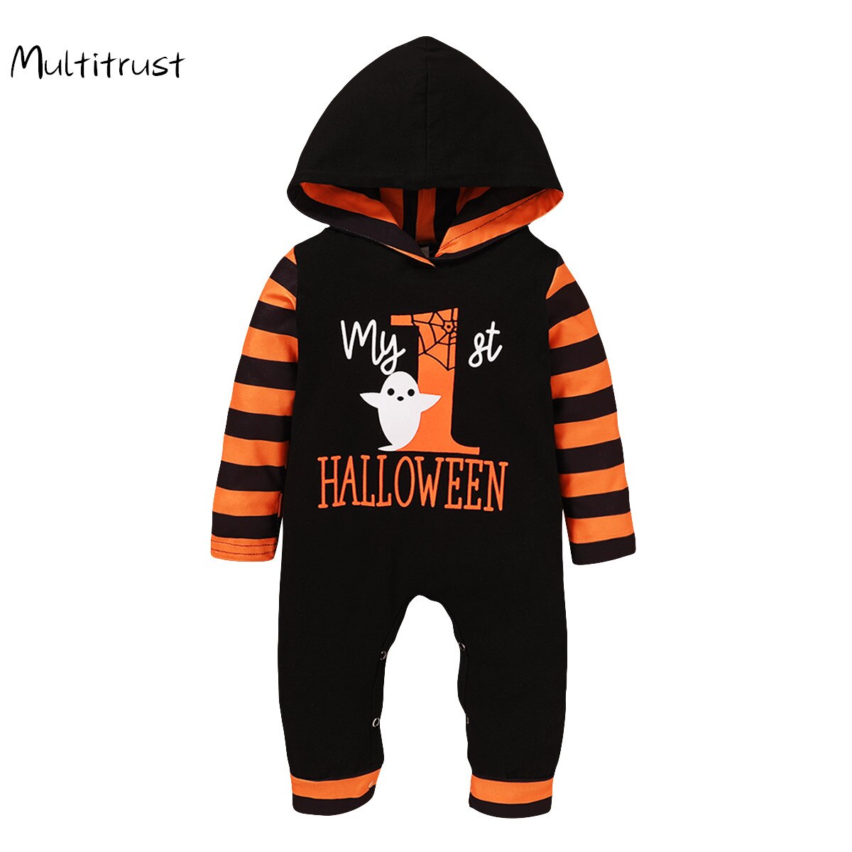 Baby Romper Halloween Kids Baby Meisjes Jongens Rompertjes Pompoen Print Lange Mouwen Hooded Herfst Warm Jumpsuits