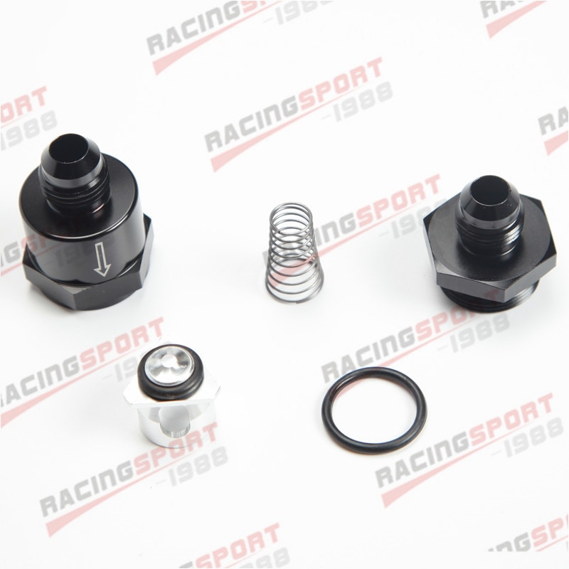 AN6 -6AN Aluminium Non Return One Way Check Valve Fuel EFI Fitting Adapter Black
