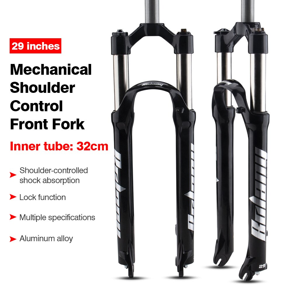 MTB Fork Air Bicycle Front Suspension 26/27.5/29inch 32mm Straight Tube Manual Mechanical Lockout Alloy Quick Release Bike Fork