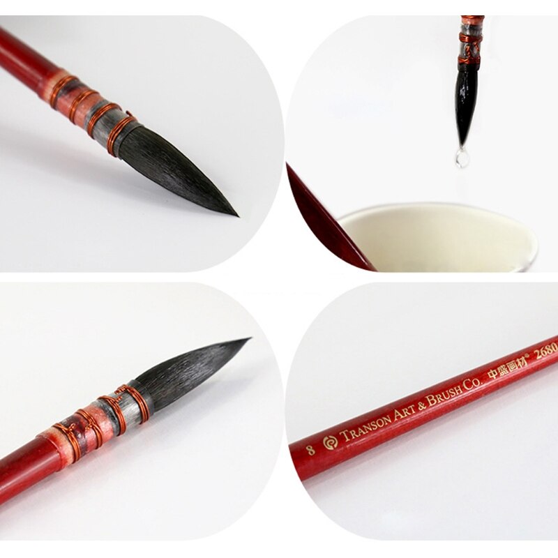 Squirrel Fur Hair Watercolor Paint Brush Ancient Rhyme Painting Brush Art Supply