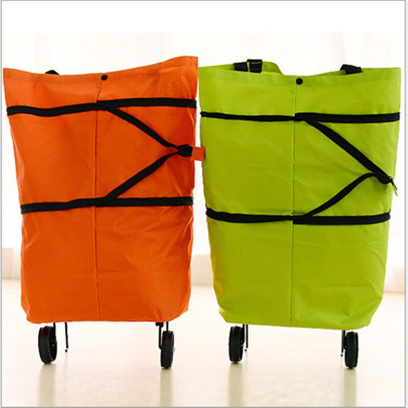 Foldet hjul indkøbsposer hjembagage trolley taske multifunktionel indkøbskurv bærbar folable tote taske købmand