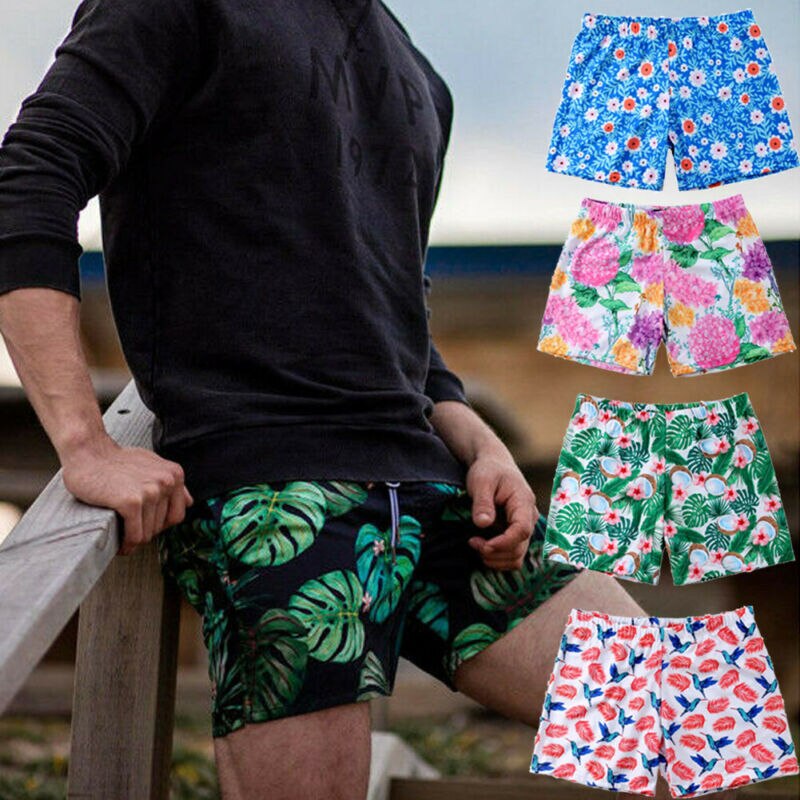 Heren bloemen elastische zwemshorts pastorale zomer badmode zwembroek heren strand zwemshorts