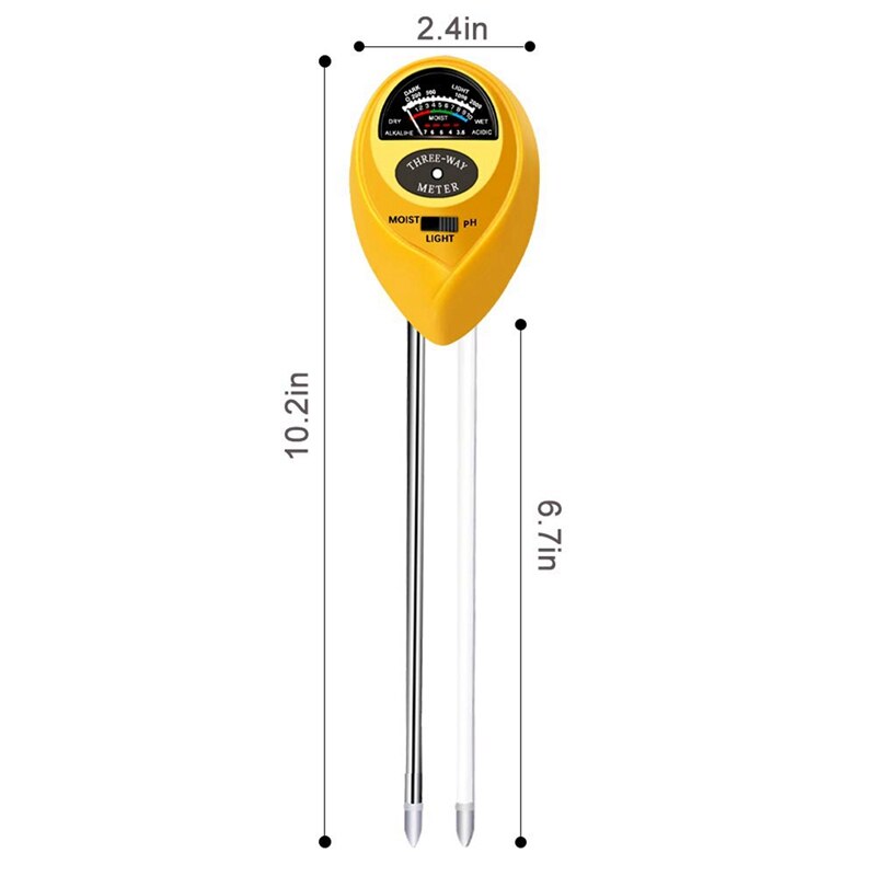 Soil PH Meter,3-In-1 Soil Tester Kits with Moisture & Outdoor/No Battery Needed & Plant Change Thicken Pad