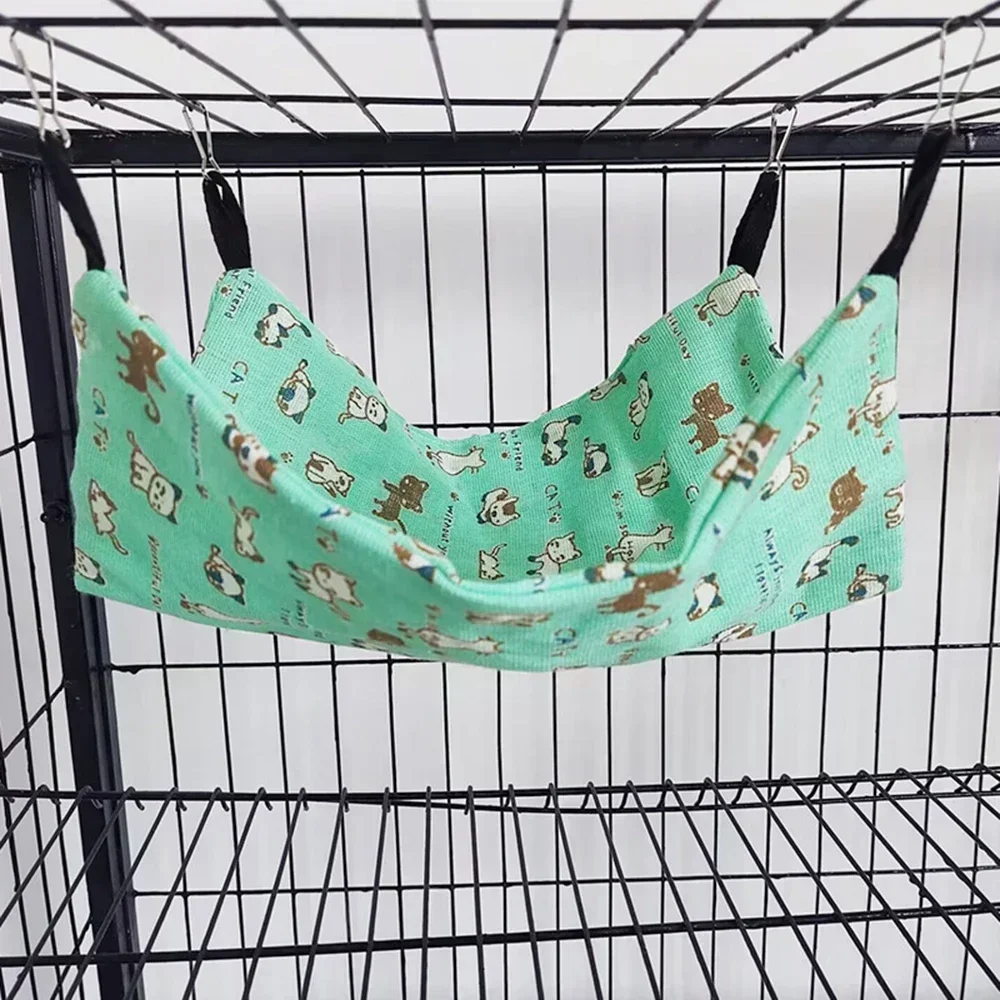 Kjæledyr hengekøye bomull hamster mus hengeseng liten kjæledyr hamster kanin dobbelt lag varm søvn reir hengekøye utstyr: M / Mørk khaki