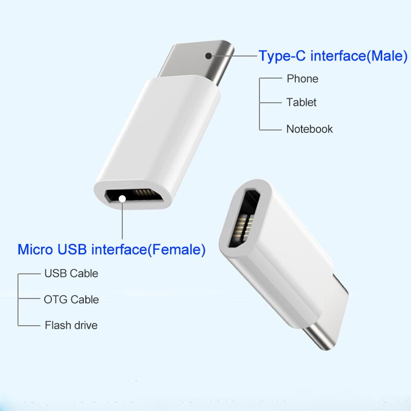 1/2/4Pcs USB Type-C to Micro Charging Converter for Xiaomi Redmi Note 10S 9S 8T 9T 10T 7 8 9 10 11 Pro Max USB OTG Adapter