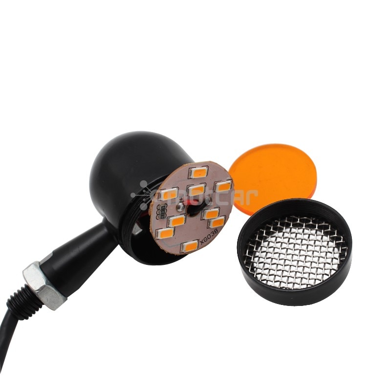 Indicador de señal de giro LED para motocicleta, luz trasera de freno, intermitente Universal de 10mm para Harley Sportster XL1200 883 Softail