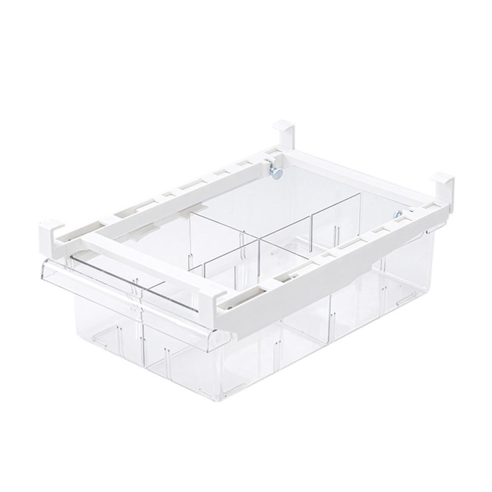 1/4/8 Compartment Refrigerator Drawer Organizer Bin Transparent Fridge Storage Bin Containers for Pantry Freezer Snack Container: 4 grid 1pcs