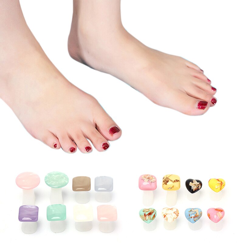 8 stk/sett tå silikon separator pedikyr blomst vanndråpe separator negle fotpleie verktøy nail art verktøy