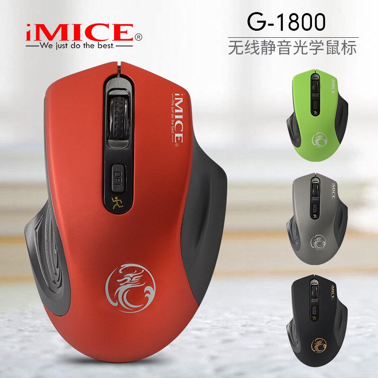 IMICE-ratón inalámbrico con Bluetooth para videojuegos, Mouse silencioso de 2,4G, con 4 botones, para de oficina y negocios, suministro directo de fábrica G-1800