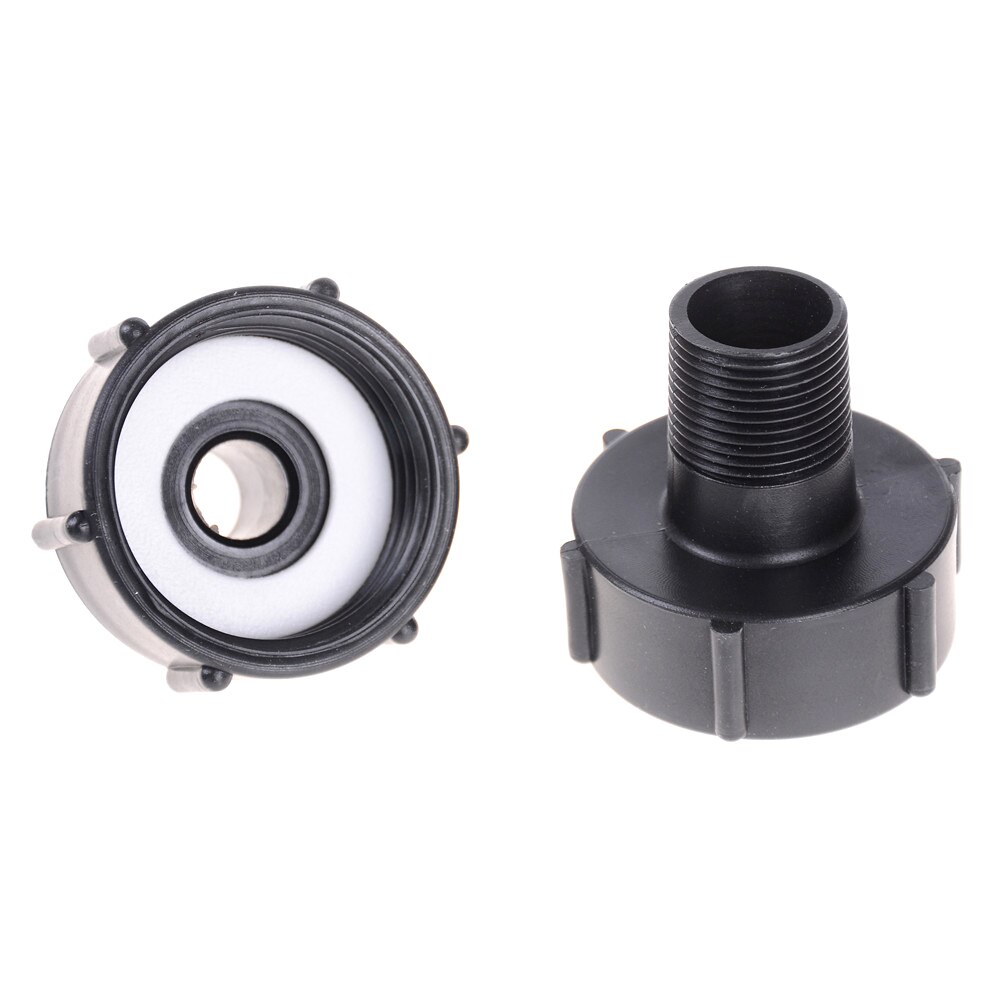 Zwart Gallon IBC Tote Tank Afvoer Adapter Grove Draad Tuinslang 2 "Naar 1/2" 3/4"
