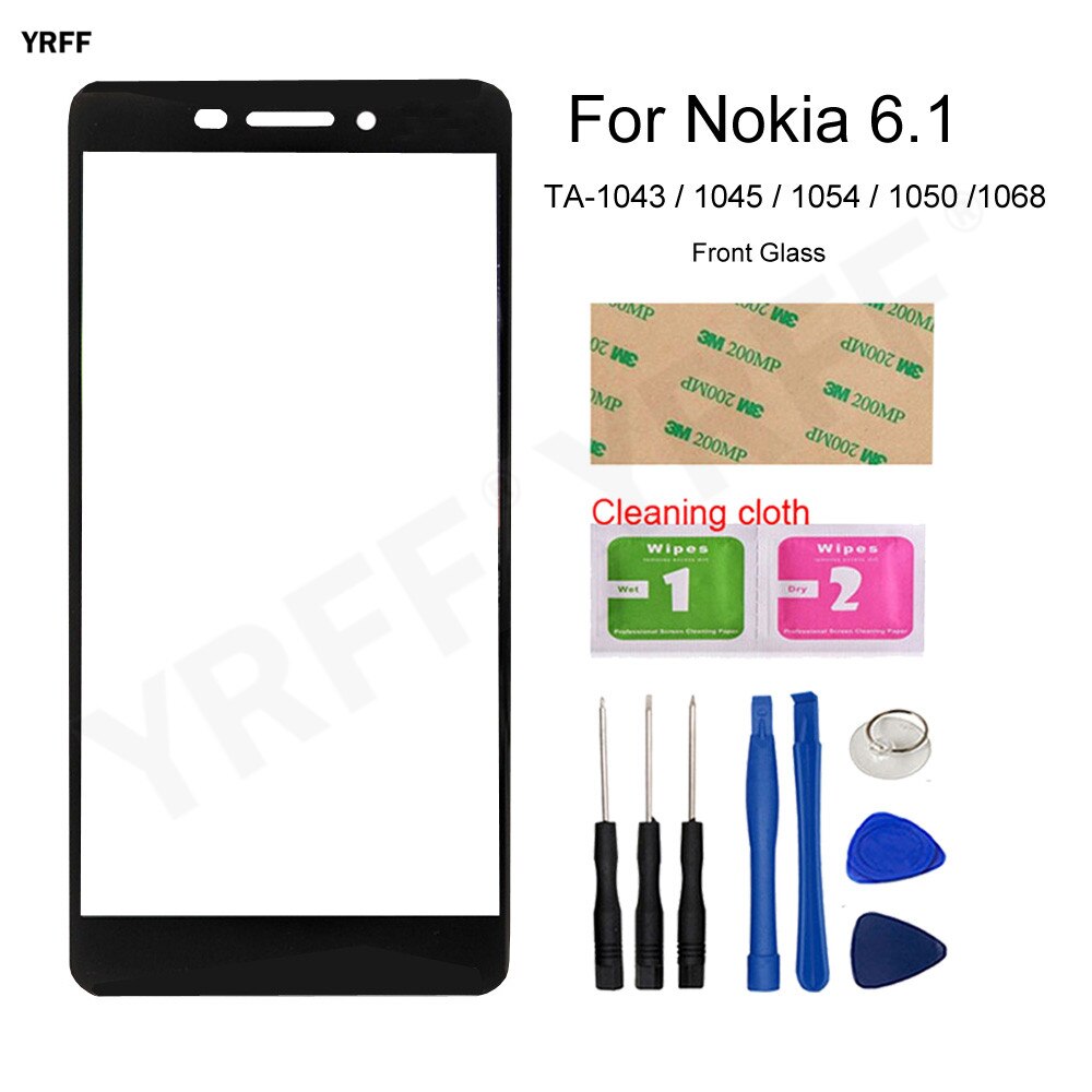 Panneau tactile extérieur en verre pour Nokia 6.1 Plus/5.3/5.1/5.1plus/2.1/3.1 Plus, panneau avant de réparation de téléphone (sans écran tactile)