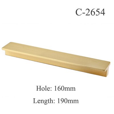 Gold Cabinet Long Handles and Knobs Solid Brass Kitchen Cupboard Pulls Drawer Knobs Bedroom Door Handle Heavy Furniture Hardware: C-2654-160