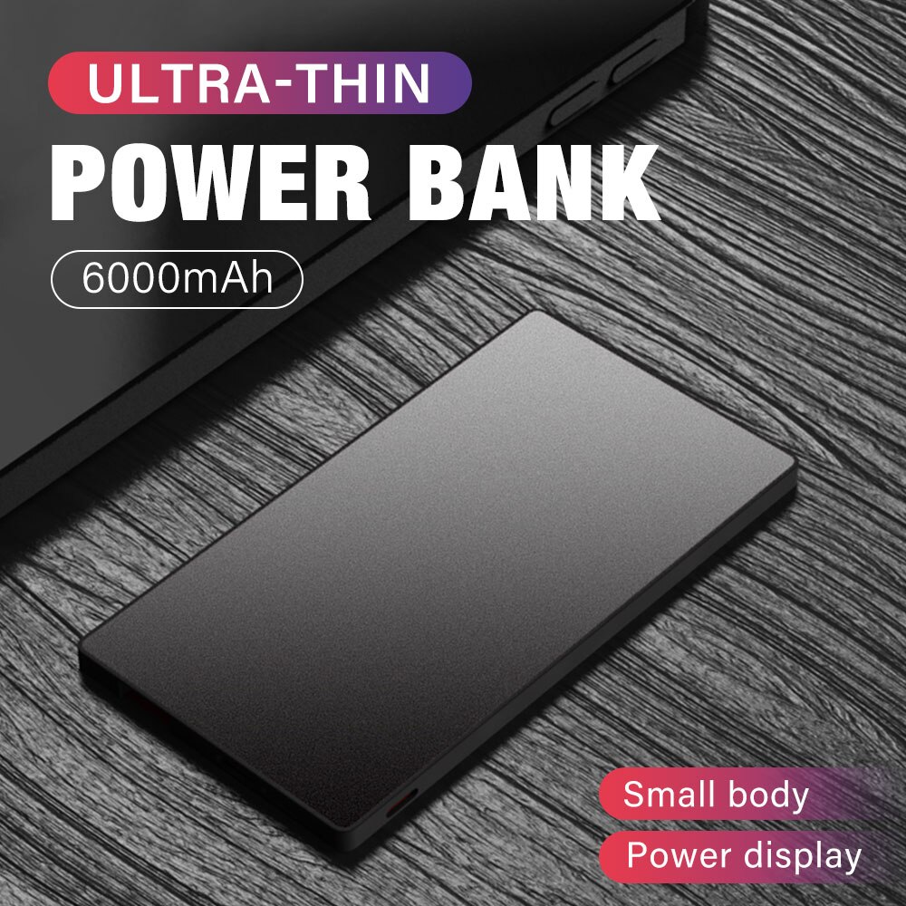 6000Mah Ultra Dunne Slanke Draagbare Telefoon Oplader Externe Batterij Power Bank Voor Iphone 13 12 8 7 Pro Max huawei Xiaomi Powerbank