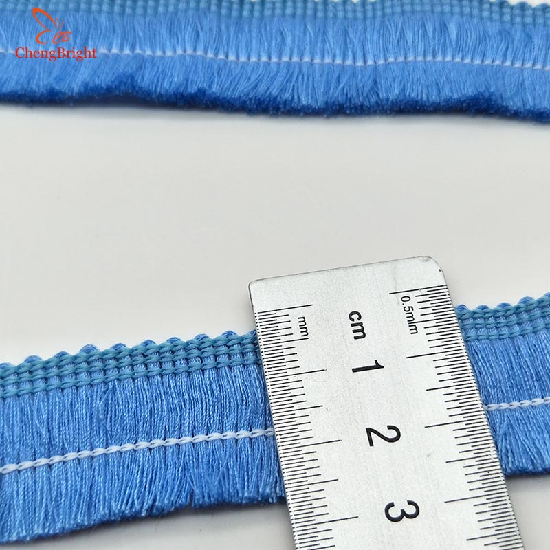 CHENGBRIGHT-frange en dentelle garniture frange | 1 cour 2.5cm de large, garniture frange, pour robe latine, vêtement de scène, accessoires dentelle, ruban: Sky blue