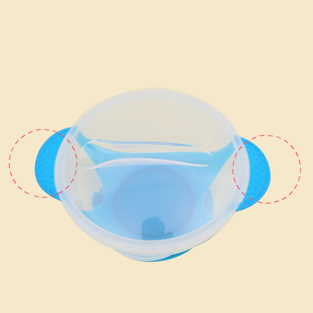 Temperature Sensing Feeding Spoon Child Tableware Food Bowl Learning Dishes Service Plate/Tray Baby Dinnerware Set: Blue