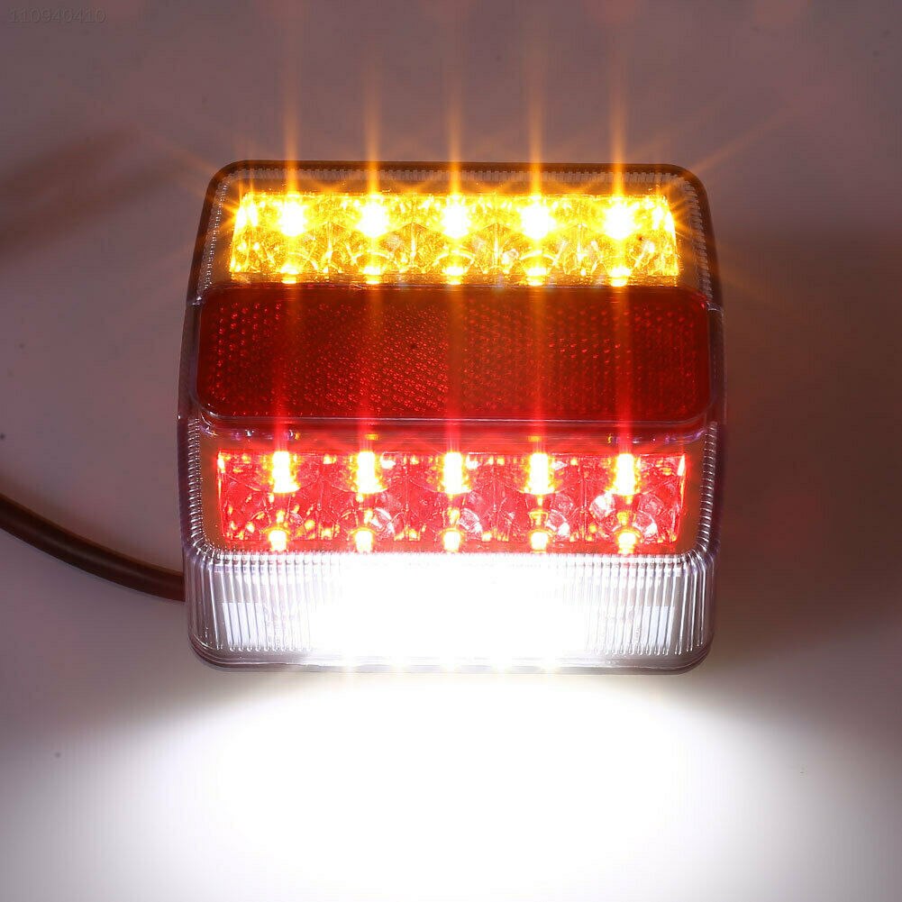 Pair 2x Waterproof Rear Led Trailer Tail Lights Kit Truck Universal 12V 15LED Campers Lamp Trailer Taillights