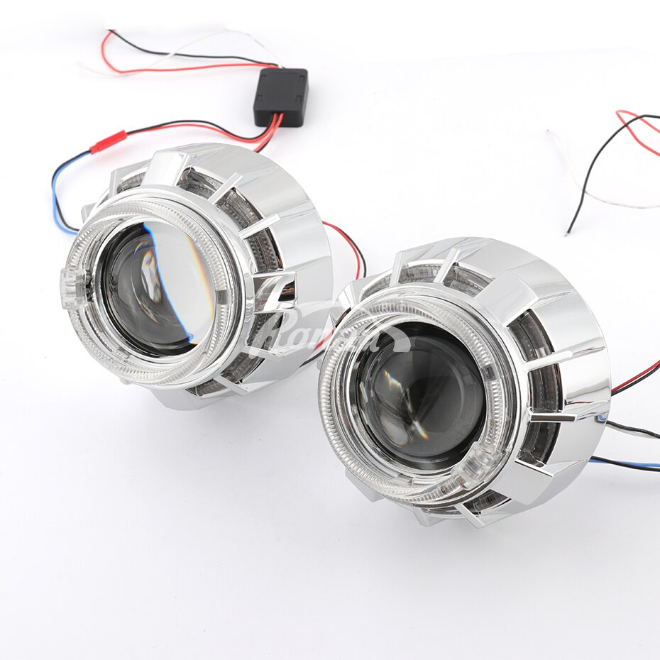 RONAN mini 2,5 doble LED Ojos de Ángel drl bi-xenon proyector 8,1, lente de faro de coche h1 retrofit DIY h4 h7, de coche