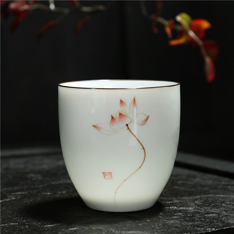 Chanshova tradicional estilo chinês 150ml sob vitrificado mão desenhada padrão cerâmica xícara de chá porcelana porcelana café copos g001: 4