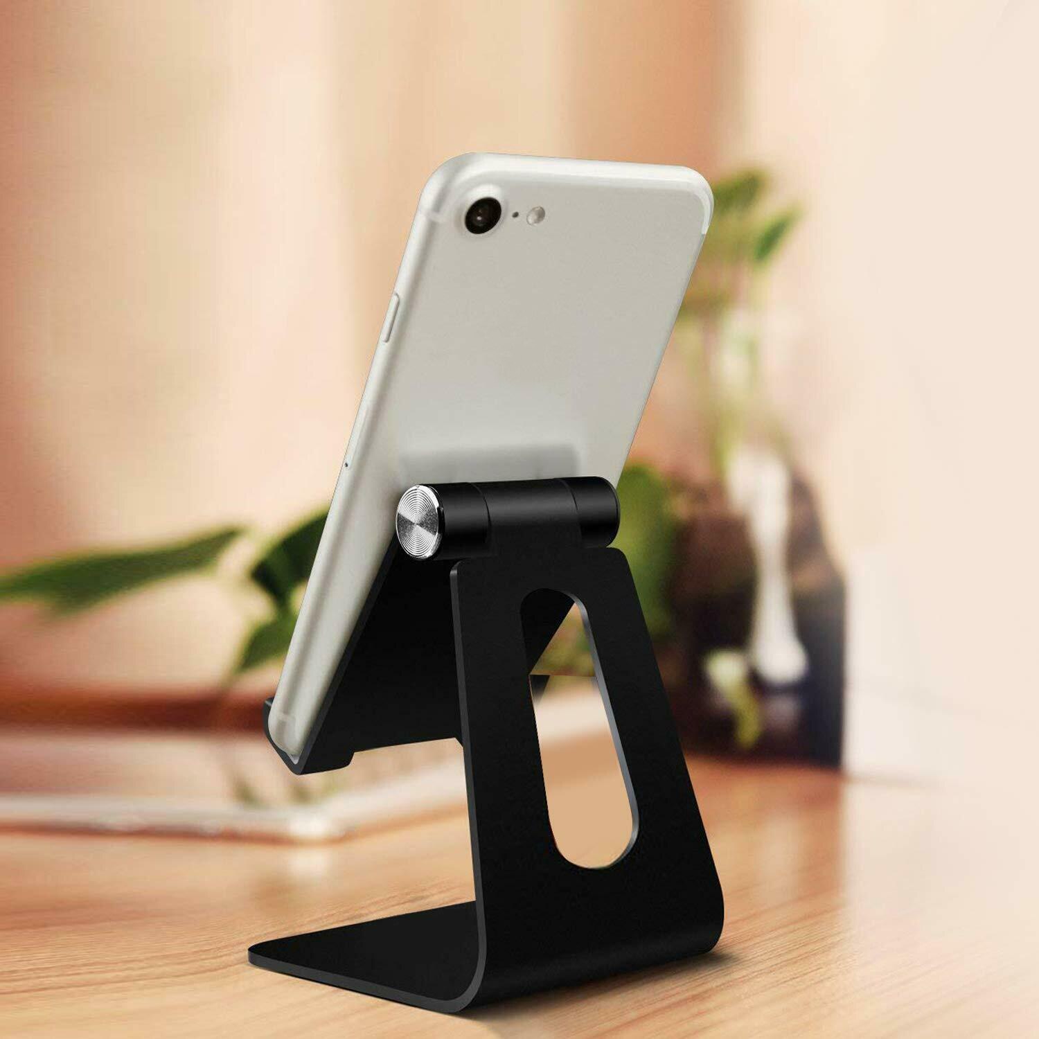 Aluminum Metal Phone Holder Mobile Phone Holder Stand Desktop Universal Non-slip Mobile Phone Hold for iPhone Samsung Tablet