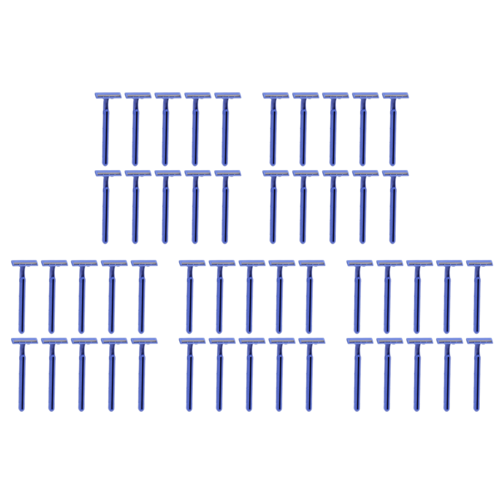 2-- lagers blad bärbar manuell rakhyvel engångsrakblad i rostfritt stål kroppsskäggtrimmer för bad, hotellresor: Svart