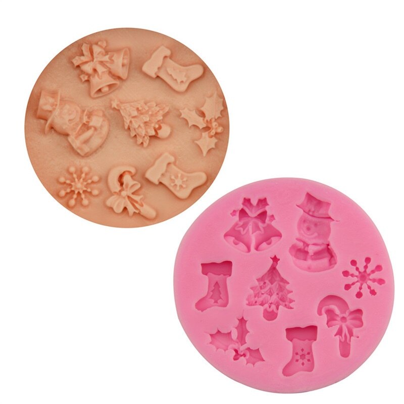 Kerstboom Santa Vorm Silicone Mold Sugarcraft Diy Fondant Taart Decoreren Gereedschappen Cupcake Koekjes Bakken Accessoires