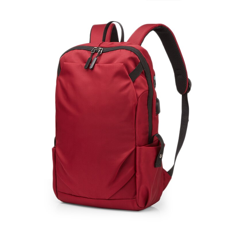 Laptop-rucksack 15 zoll, damen & herren, wasserdicht, schwarz, business-reiserucksack mit großem fassungsvermögen 6 schulrucksack mit usb-ladefunktion: Rot