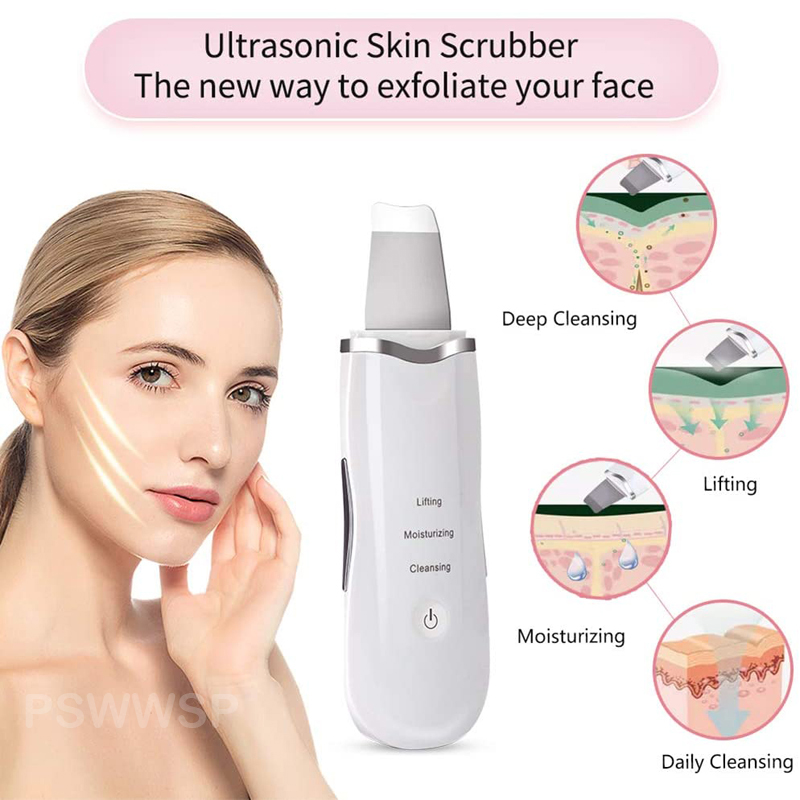 Ultrasone Huid Scrubber Diepe Gezicht Reinigingsmachine Peeling Schop Facial Pore Cleaner Gezicht Huid Scrubber Lifting Machine